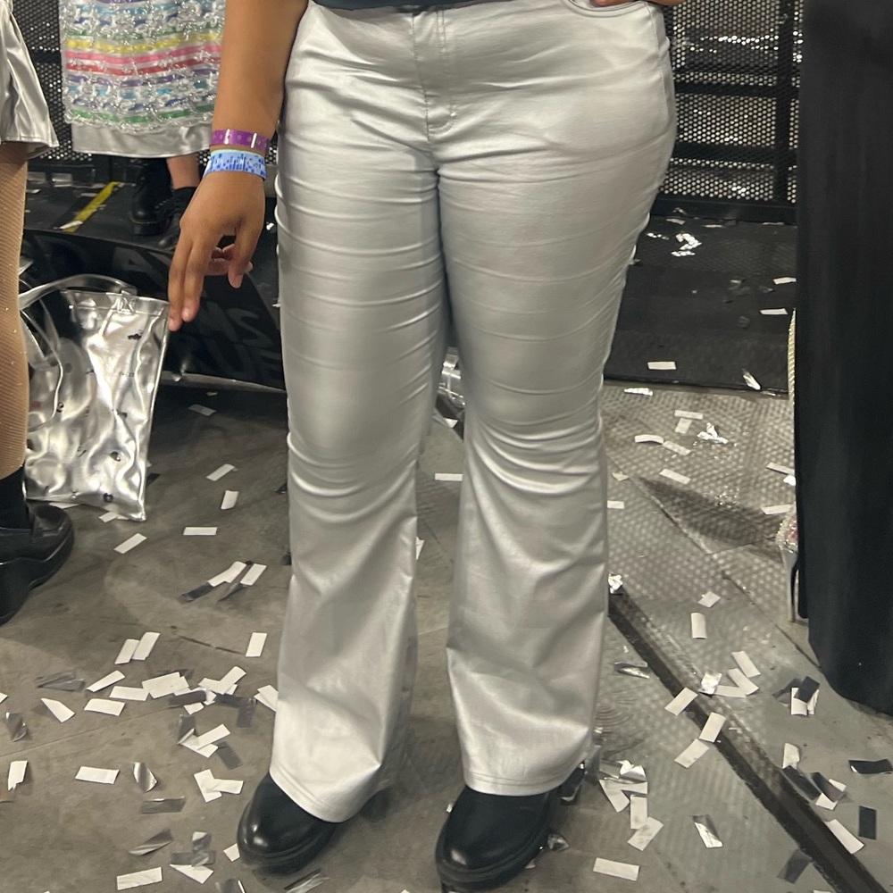 Silver Flare Pants